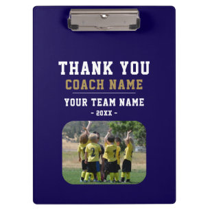 Vielen Dank Coach Team Name Foto Klemmbrett