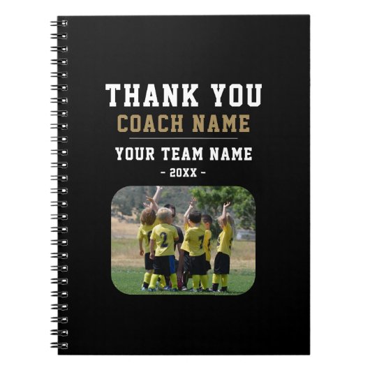 Vielen Dank Coach Team Name Foto Notizblock (Vorderseite)