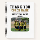 Vielen Dank Coach Team Name Foto Notizblock (Vorderseite)