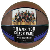 Vielen Dank Coach Team Name und Foto Basketball (Vorderseite)