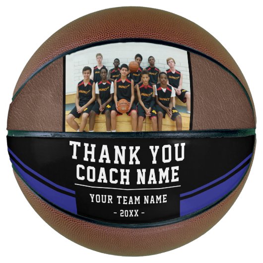 Vielen Dank Coach Team Name und Foto Basketball (Vorderseite)