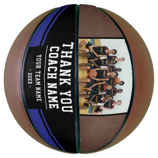 Vielen Dank Coach Team Name und Foto Basketball (Vertikal)
