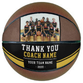 Vielen Dank Coach Team Name und Foto Basketball (Vorderseite)