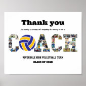 Vielen Dank Coach Volleyball Team Foto Collage Poster (Vorne)