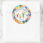 Vielen Dank Cocktail Party Farbige Regenbogengeträ Runder Aufkleber (Tasche)