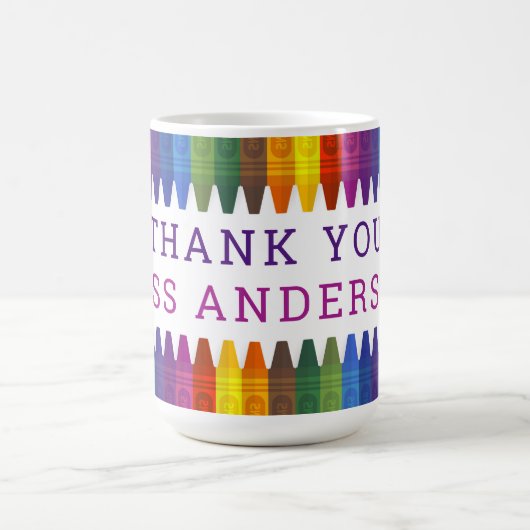 Vielen Dank, Colored Crayons personalisieren Kaffeetasse (Mittel)