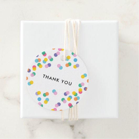 Vielen Dank Colorful Confetti Polka Dots Geschenkanhänger (Beispiel)