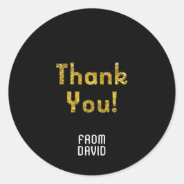 Vielen Dank Confetti Gold Runder Aufkleber