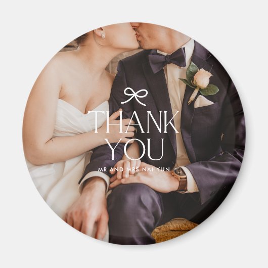 Vielen Dank Coquette Bow Wedding Foto Magnet (Vorne)
