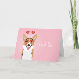 Vielen Dank, Corgi Dog Valentinstag Dankeskarte
