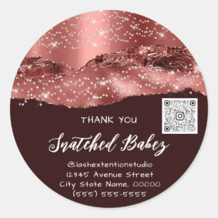 Vielen Dank Cosmetics Logo QR Code Glitzer Strokes Runder Aufkleber