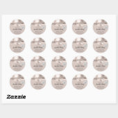 Vielen Dank Cosmetics Logo QR Code Rose Blush Runder Aufkleber (Blatt)