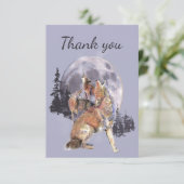 Vielen Dank, Coyotes Watercolor Natur Dankeskarte (Stehend Vorderseite)