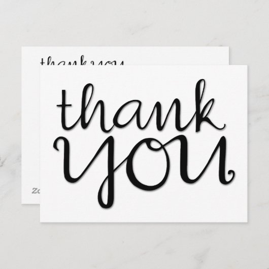 Vielen Dank Cursive Black 2 Postcard Postkarte (Vorne/Hinten)