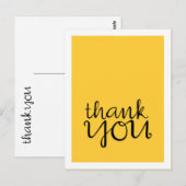 Vielen Dank Cursive Black Postcard Postkarte (Vorne/Hinten)