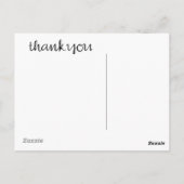 Vielen Dank Cursive Black Postcard Postkarte (Rückseite)