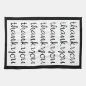 Vielen Dank Cursive Black Tee Handtuch (Horizontal)