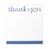 Vielen Dank Cursive Blue Notepad Notizblock (Vorderseite)