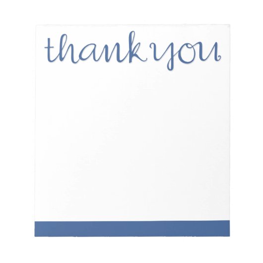 Vielen Dank Cursive Blue Notepad Notizblock (Vorderseite)