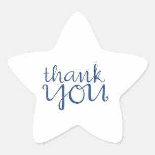 Vielen Dank Cursive Blue Star Aufkleber