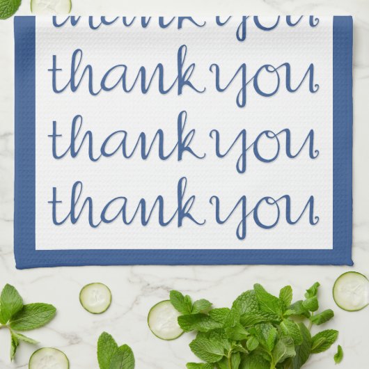 Vielen Dank Cursive Blue Teetücher Geschirrtuch (Gefaltet)