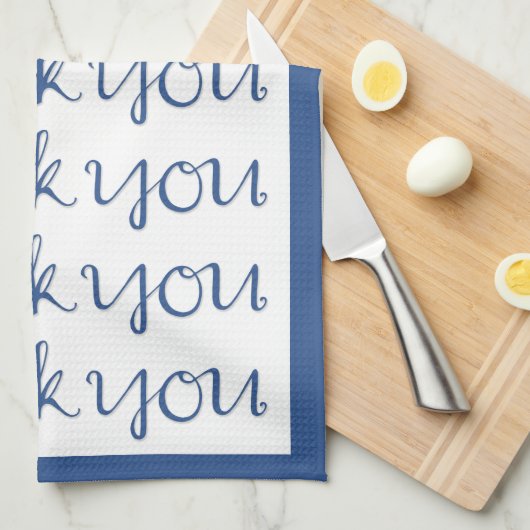 Vielen Dank Cursive Blue Teetücher Geschirrtuch (Viertel Falte)