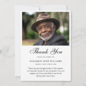 Vielen Dank Custom Beuneral Foto Beileid Trauerver Dankeskarte (Vorderseite)