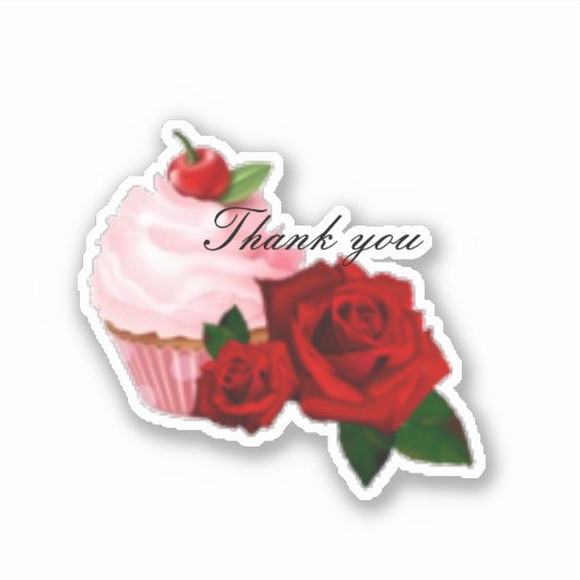 Vielen Dank Custom Cut Vinyl Sticker (Vorderseite)