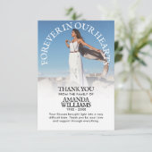 Vielen Dank Custom Funerty Foto Beileid Gkurze Einladung (Stehend Vorderseite)