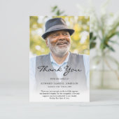 Vielen Dank Custom Funerty Foto Beileid Tribut Dankeskarte (Stehend Vorderseite)