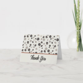 Vielen Dank Daisies Schwarz Pink Floral Muster Dankeskarte