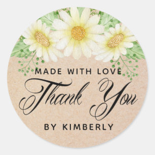 Vielen Dank Daisy Blume aus Liebe Runder Aufkleber