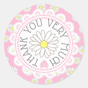 Vielen Dank Daisy Themed Stickers