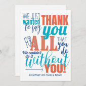 Vielen Dank dank Nachricht Dankeskarte (Vorne/Hinten)