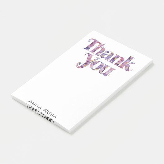 *~* Vielen Dank Dankbarkeit Manifestation Floral A Post-it Klebezettel (angewinkelt)