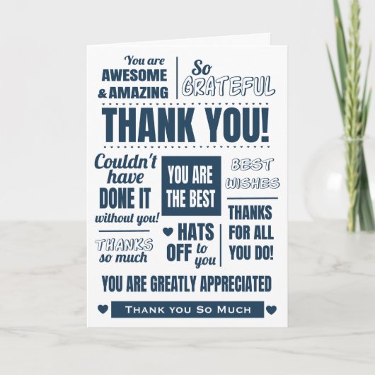 Vielen Dank - Danke und Anerkennung Karte (Vorderseite)