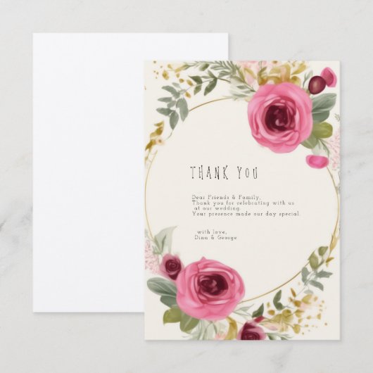 Vielen Dank Dankeskarte (Vorne/Hinten)