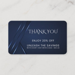 Vielen Dank Dark Blue Modern Rabattkarte