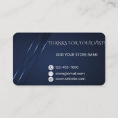 Vielen Dank Dark Blue Modern Rabattkarte (Rückseite)