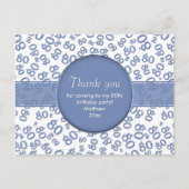 Vielen Dank: Das 80. blaue/weiße Geburtstagsnummer Postkarte (Vorderseite)