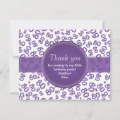 Vielen Dank: Das 80. Lila/weiß Zahlenmuster (Vorderseite)