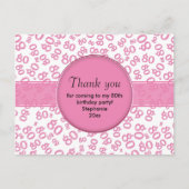 Vielen Dank: Das 80. Pink/White Birthday Number Pa Postkarte (Vorderseite)