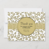 Vielen Dank: Das 80. White/Gold Bday Number-Muster (Vorderseite)