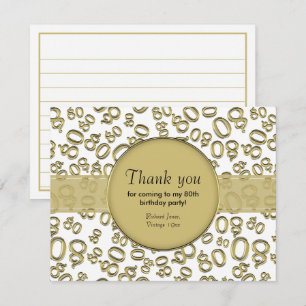 Vielen Dank: Das 80. White/Gold Bday Number-Muster