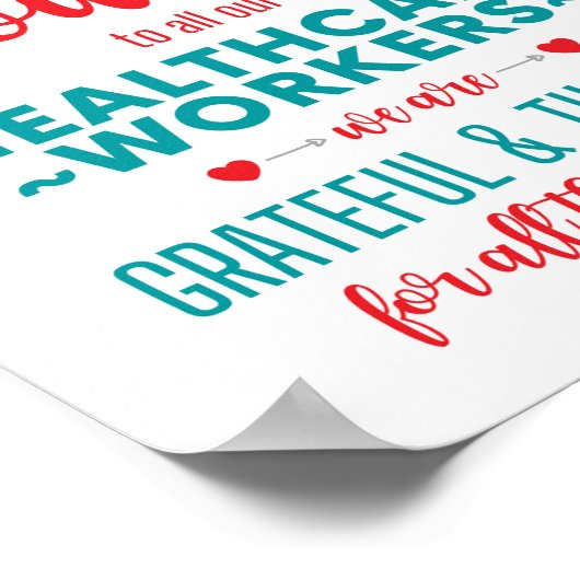 Vielen Dank, das Healthcare Workers Poster (Ecke)