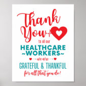 Vielen Dank, das Healthcare Workers Poster (Vorne)
