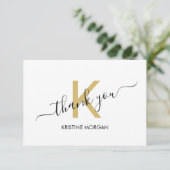 Vielen Dank, das Monografie-Skript von Gold Dankeskarte (Stehend Vorderseite)