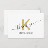 Vielen Dank, das Monografie-Skript von Gold Dankeskarte (Vorne/Hinten)