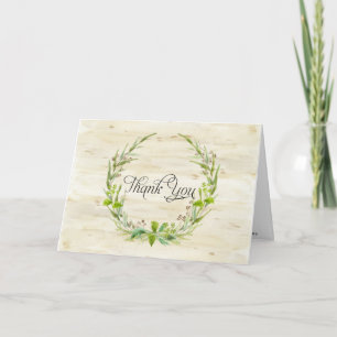 Vielen Dank, dass Bridal Birch Bark Wood Leaf Seed Dankeskarte