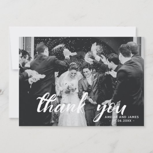 Vielen Dank, dass das Script-Foto benutzerdefinier Dankeskarte (Vorderseite)